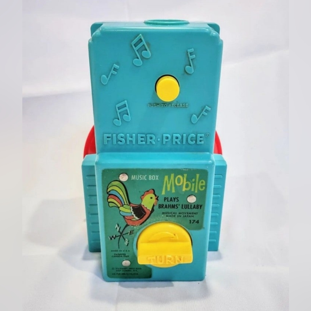 VINTAGE 1973 FISHER PRICE BRAHMS LULLABYE MUSIC BOX MOBILE #174